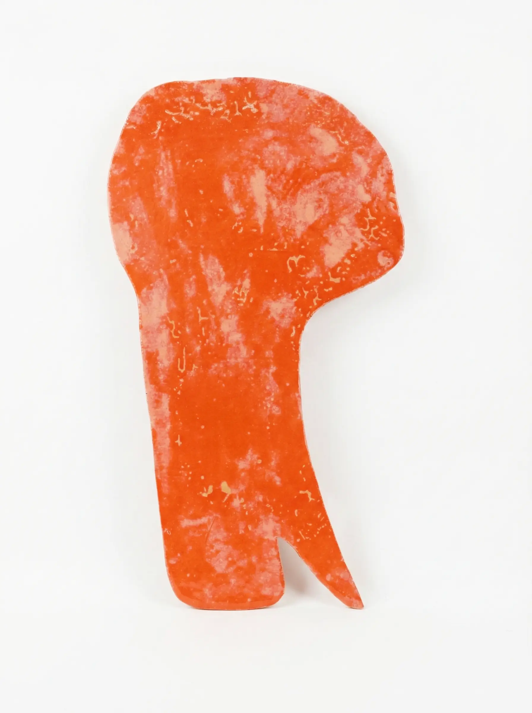 Keramik #07 – Hanna Maxi Schumacher | Handgefertigte Keramik Düsseldorf Keramik #07 von Hanna Maxi Schumacher – Orangerot, 97 × 54 × 1,5 cm | Künstlerin Malerin Düsseldorf NRW Germany | Ceramic Art 2025